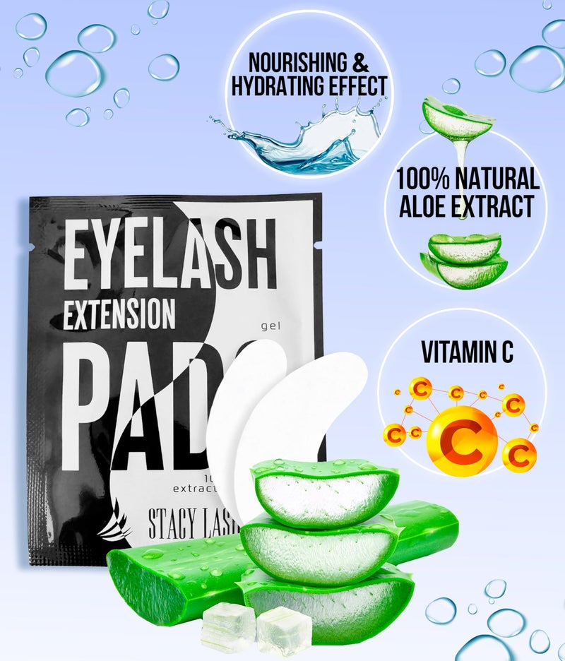 STACY LASH 100 Pairs Set Under Eye Gel Pads for Eyelash Extension - Lint Free Patches with Vitamin C and Aloe Vera Lash Supplies and Beauty tools - Hydrogel Eye Pads - Skin Moisturizes - Image 2