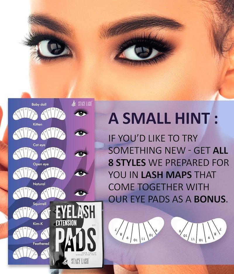 STACY LASH 100 Pairs Set Under Eye Gel Pads for Eyelash Extension - Lint Free Patches with Vitamin C and Aloe Vera Lash Supplies and Beauty tools - Hydrogel Eye Pads - Skin Moisturizes - Image 5