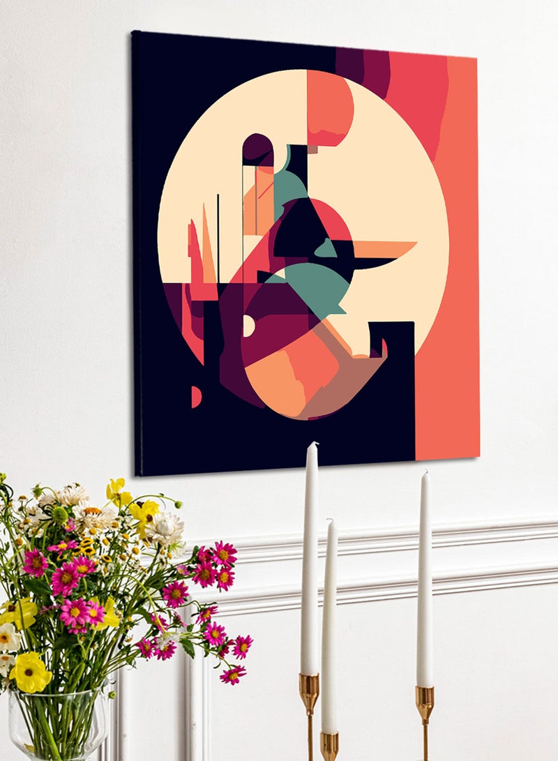 LOWHA Square Canvas Wall Art Stretched Over Wooden Frame with Abstract Conceptual Art Painting - Image 2