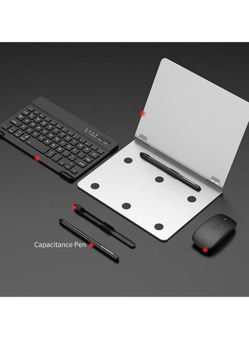 لوحة مفاتيح لاسلكية متوافقة مع هاتف Huawei Mate XT، مع حامل طوي ألومنيوم للحماية، لوحة مفاتيح وماوس بلوتوث، مع قلم ي وحامل القلم لهاتف Huawei Mate XT. - Image 2