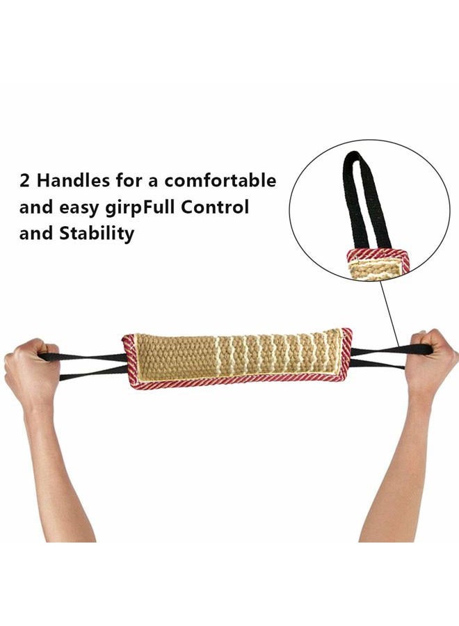 ToLanbbt Dog Tug Toy, Dog Bite Jute Pillow Pull Toy with 2 Strong Handles, Perfect for Tug of War, Puppy Training Interactive Play, Durable Bite Training Toys for Medium to Large Dogs (Black) - Image 5