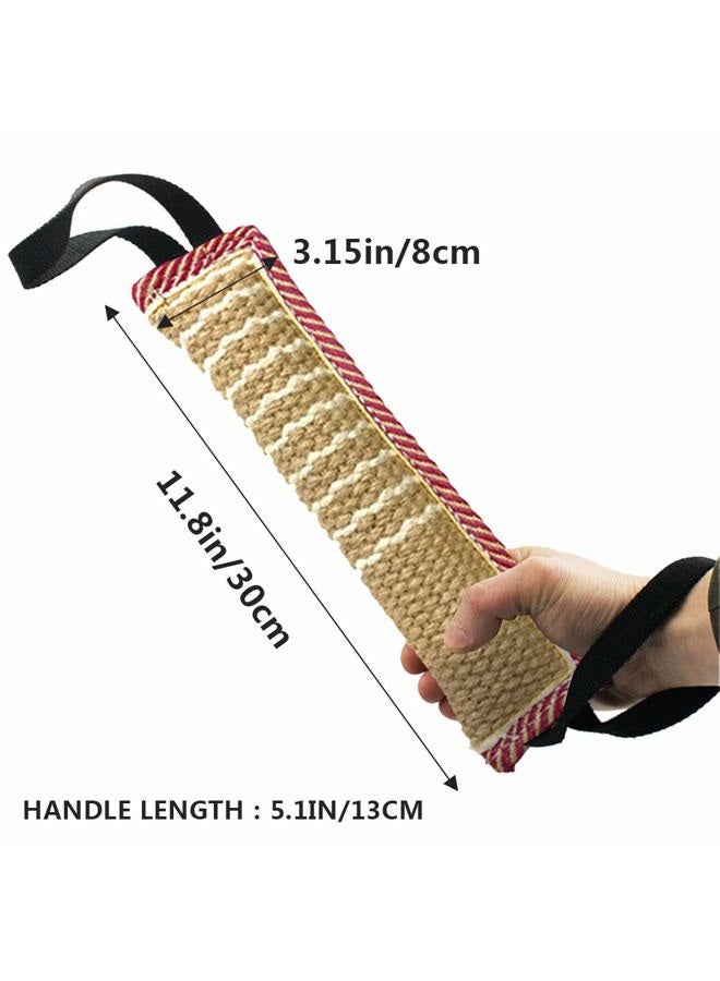 ToLanbbt Dog Tug Toy, Dog Bite Jute Pillow Pull Toy with 2 Strong Handles, Perfect for Tug of War, Puppy Training Interactive Play, Durable Bite Training Toys for Medium to Large Dogs (Black) - Image 2