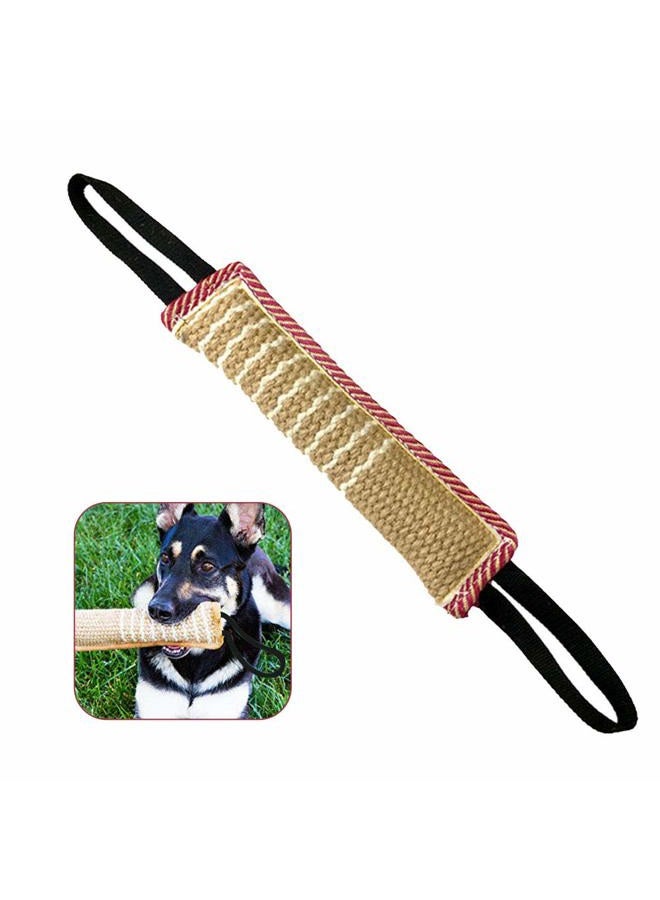 ToLanbbt Dog Tug Toy, Dog Bite Jute Pillow Pull Toy with 2 Strong Handles, Perfect for Tug of War, Puppy Training Interactive Play, Durable Bite Training Toys for Medium to Large Dogs (Black) - Image 1