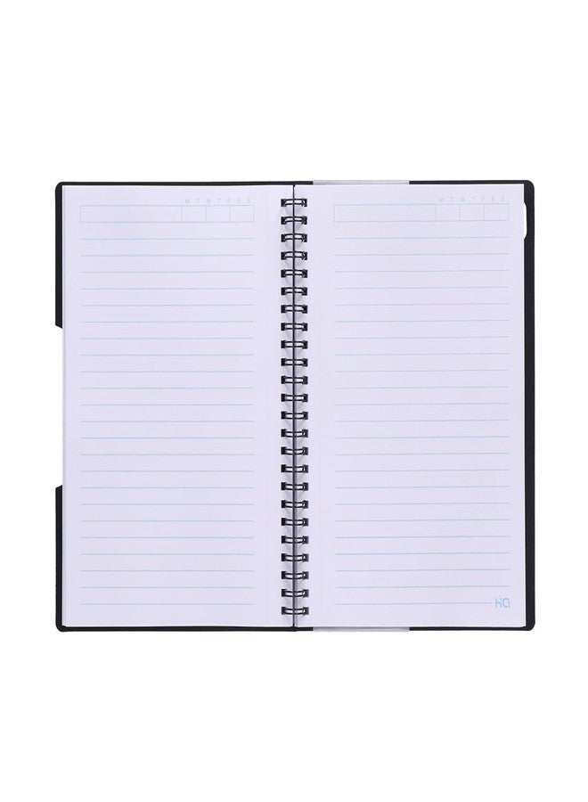 HQ Navneet HQ | Wiro Bound |Single Subject Book |14.8x21 cm |Single Line |160 Pages |Black - Image 2