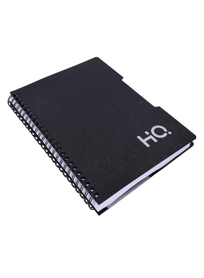 HQ Navneet HQ | Wiro Bound |Single Subject Book |14.8x21 cm |Single Line |160 Pages |Black - Image 5