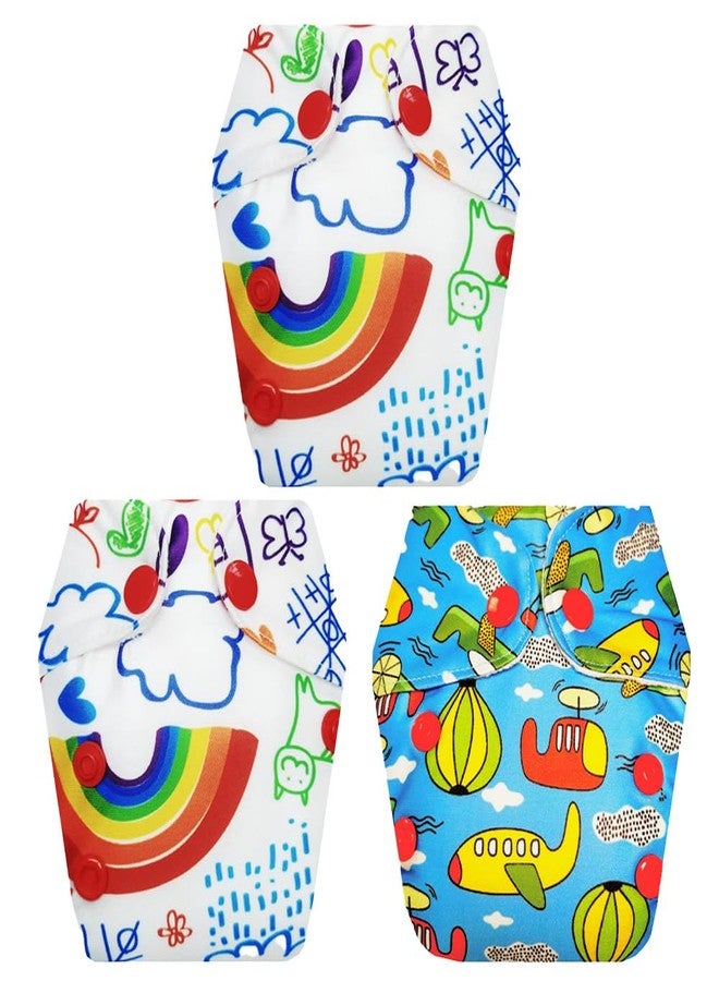 Dumbledo Premium Newborn Cloth Diaper with Integrated Soaker (Pack of 3) | Hypoallergenic | Leakproof | Quick Dry | All-Day Wear | 0 - 4 Months | Unisex Baby - Image 1