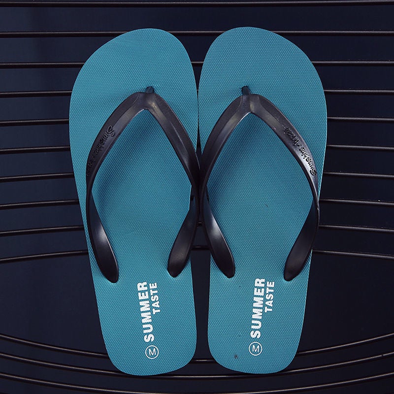 Slippers Men's Summer Flip-Flops Trendy Thick Slip-resistant Soft Sole Distinctive Wear-resistant Men's Sandals Fashionable Outer Wear Beach Shoes - Image 1