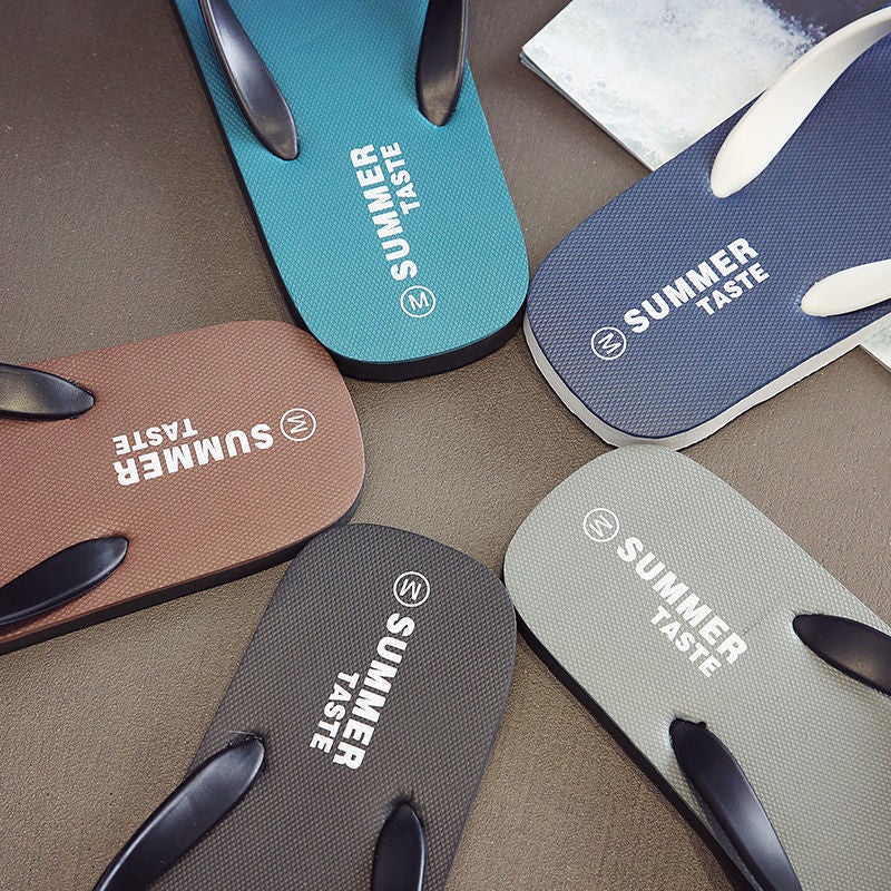 Slippers Men's Summer Flip-Flops Trendy Thick Slip-resistant Soft Sole Distinctive Wear-resistant Men's Sandals Fashionable Outer Wear Beach Shoes - Image 5