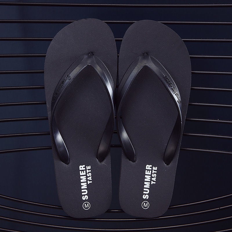 Slippers Men's Summer Flip-Flops Trendy Thick Slip-resistant Soft Sole Distinctive Wear-resistant Men's Sandals Fashionable Outer Wear Beach Shoes - Image 2