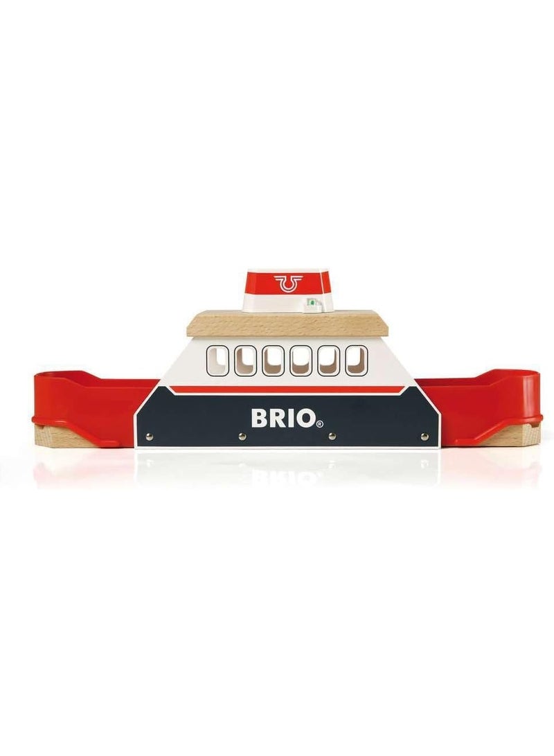 BRIO World 33569 - Ferry Ship - 3 Piece Wooden Toy Train Set for Kids | Interactive Light and Sound Features | Compatible with All BRIO Train Tracks | Ideal for Ages 3 and Up - Image 1