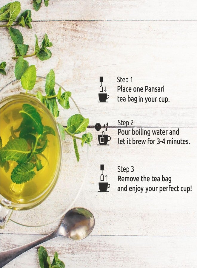 Pansari Tulsi Ginger Green Tea | Eco-Friendly Tea Bags | 100% Natural | Low Caffeine | Detox & Immunity Boosting | 100 Tea Bags - Image 4