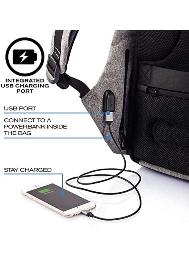 1st Bag Laptop Anti Theft Back Laptop With Usb Charging Port Silver - Image 2