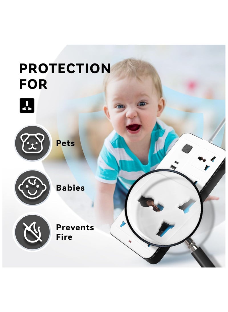 Sprinters Sprinters - Universal Extension Socket | 2 Meter Wire | 6 AC Outlets | 3 USB Ports | 1 USB-C Port | UK Plug 3 Pin Socket Outlet | Surge Protector Power Strip for Home, Office, and Electronics  - Image 5
