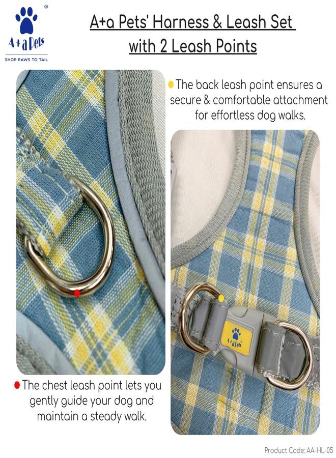 A+a Pets' Harness & Leash Set(Combo) for Cats, Puppies, Small Dogs with 2 Leash Points - Escape Friendly | Night Safety | Reflective Strips |100% Cotton (XXS, Pink) - Image 3