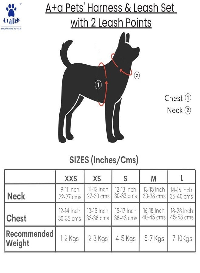 A+a Pets' Harness & Leash Set(Combo) for Cats, Puppies, Small Dogs with 2 Leash Points - Escape Friendly | Night Safety | Reflective Strips |100% Cotton (XXS, Pink) - Image 4