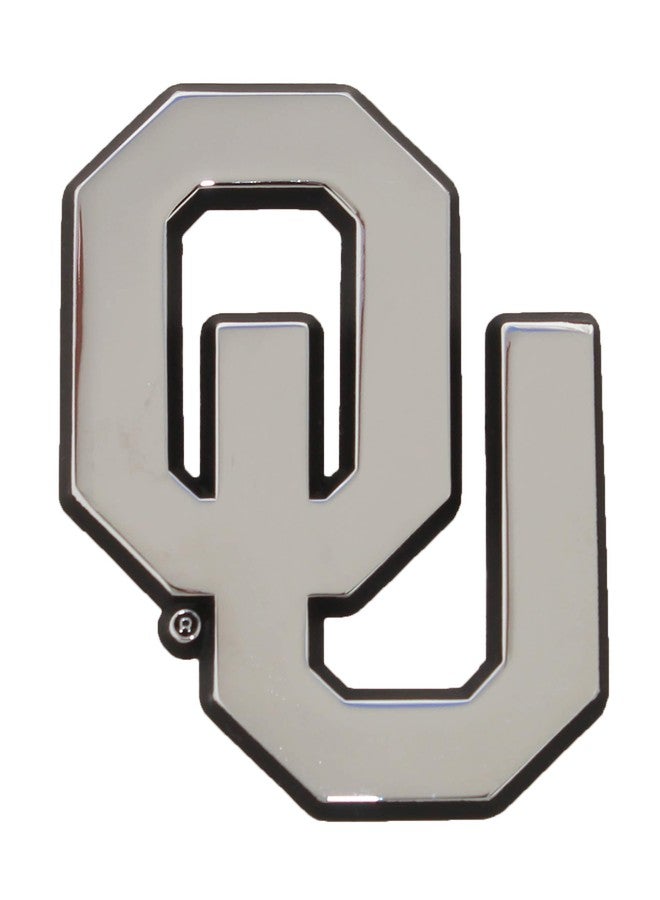 University of Oklahoma Sooners Metal Auto Emblem (Chrome (Black Trim))