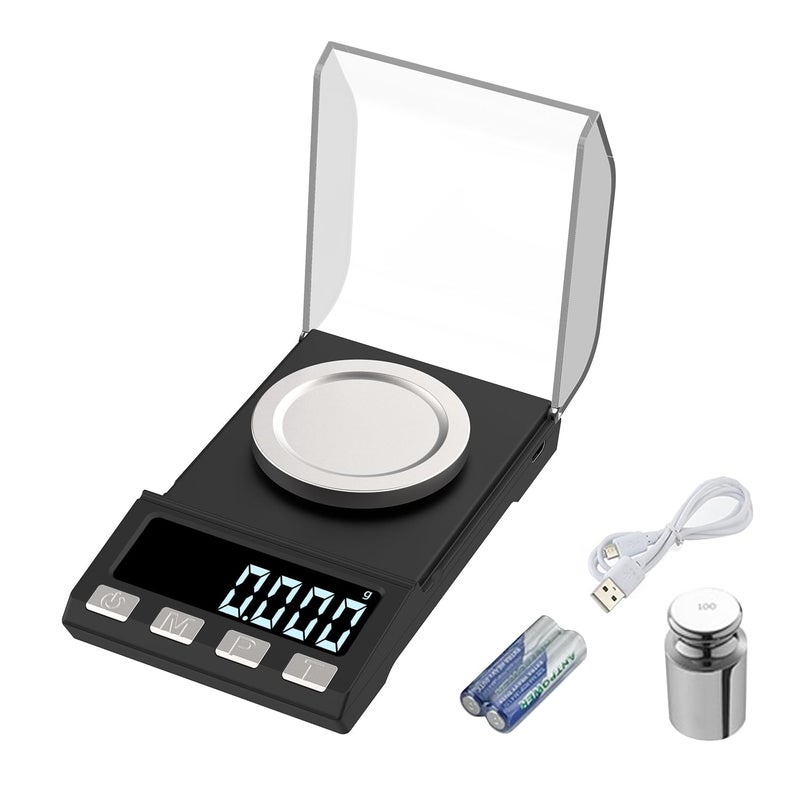 KUBEI Digital Milligram Scale 100g0001g rechargeability High Precision Portable Jewelry Scale Powder Scale Micro Scale for Powder Medicine Gold Gem Reloading Calibration Weight - Image 2