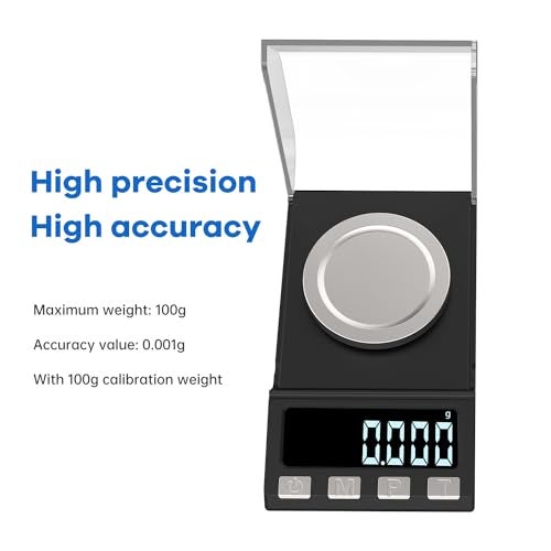 KUBEI Digital Milligram Scale 100g0001g rechargeability High Precision Portable Jewelry Scale Powder Scale Micro Scale for Powder Medicine Gold Gem Reloading Calibration Weight - Image 3