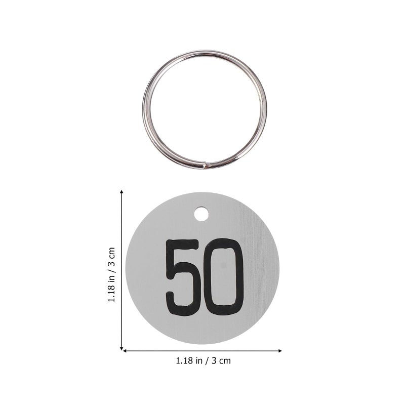 50 Pcs Round Plastic Numbered Tags with Key Rings for Office Event Classroom Labeling Identification - Image 3