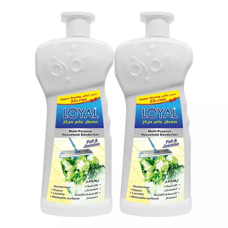 Loyal Multi-Purpose Deodorizer, Concentrated With The Fragrance Of Full And Jasmine- 2X2100ml