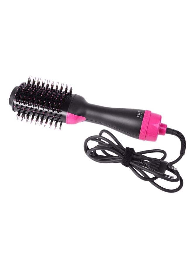 PROMASS 2-In-1 Electric Multi-Function Air Dryer Volumizer Rotating Hot Hair Brush Black/Pink - Image 1
