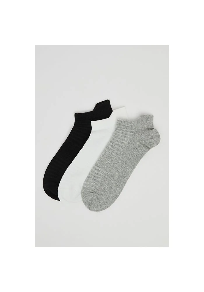 3 Pack Textured Ankle Socks