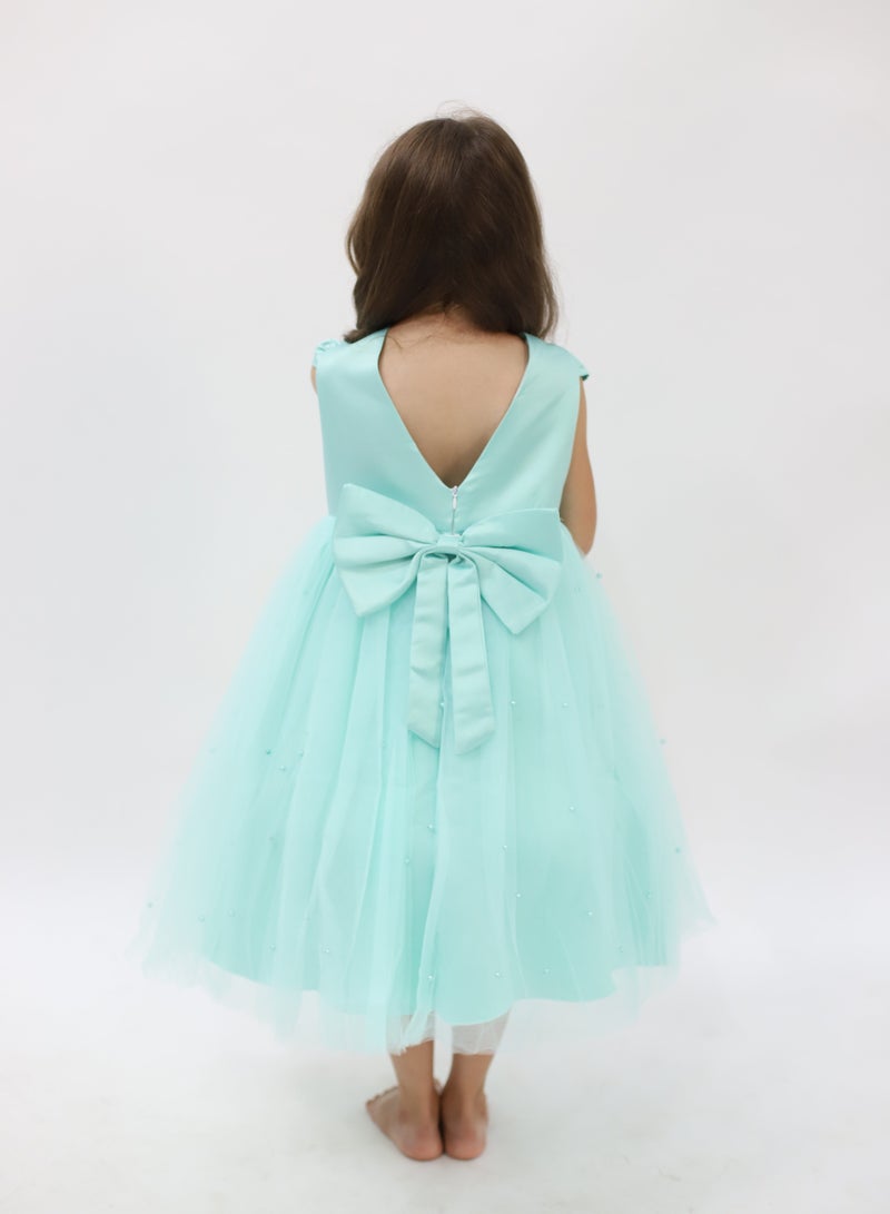 D'Daniela Aqua Tulle Dress - Image 5
