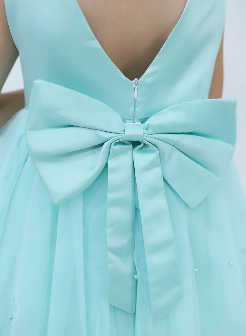 D'Daniela Aqua Tulle Dress