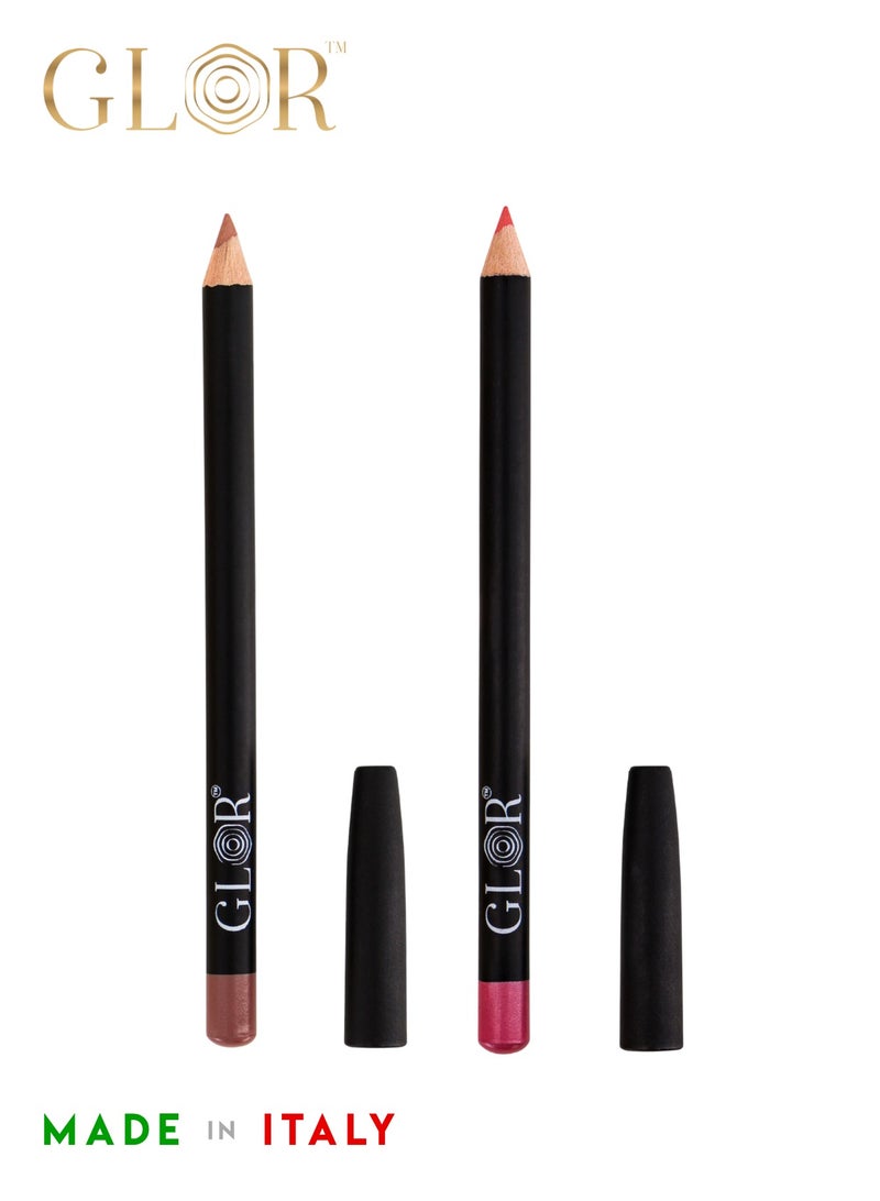 غلور  قلم تحديد الشفاه غلور إندليس تشارم ألتيميت بريسيشن - نباتي، خالي من مسببات الحساسية، تحديد الشفاه طويل الأمد - كافيه + ليدي روز - Image 1