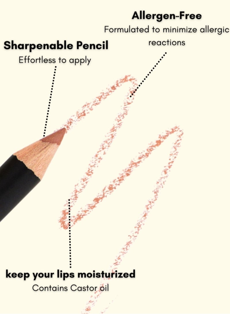 غلور  قلم تحديد الشفاه غلور إندليس تشارم ألتيميت بريسيشن - نباتي، خالي من مسببات الحساسية، تحديد الشفاه طويل الأمد - كافيه + ليدي روز - Image 3
