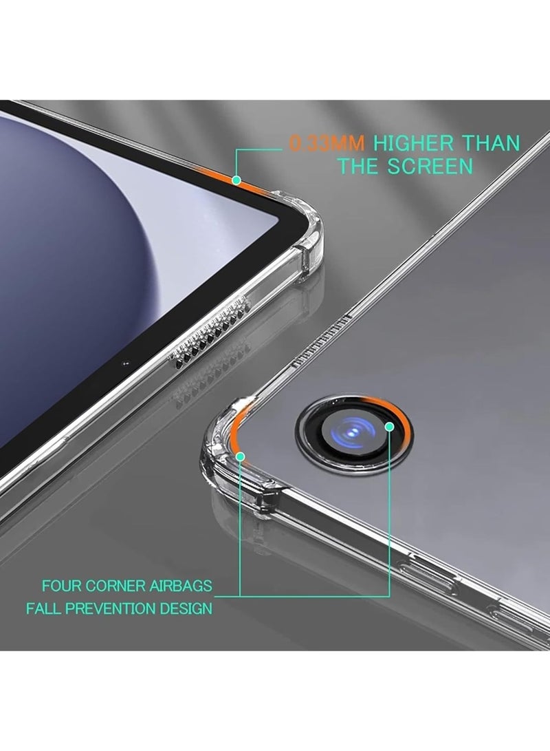 Transparent Case For Samsung Galaxy Tab A9/A11 Cover Case 8.7 inch Tablet Cover [SM-X110/X115/X117] Ultra Thin Silicone Shockproof Back Shell HD Transparent TPU Protective Cover - Clear - Image 5