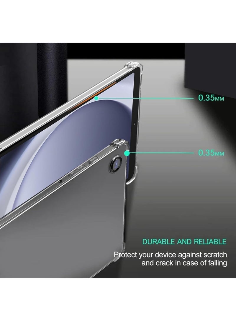 Transparent Case For Samsung Galaxy Tab A9/A11 Cover Case 8.7 inch Tablet Cover [SM-X110/X115/X117] Ultra Thin Silicone Shockproof Back Shell HD Transparent TPU Protective Cover - Clear - Image 4