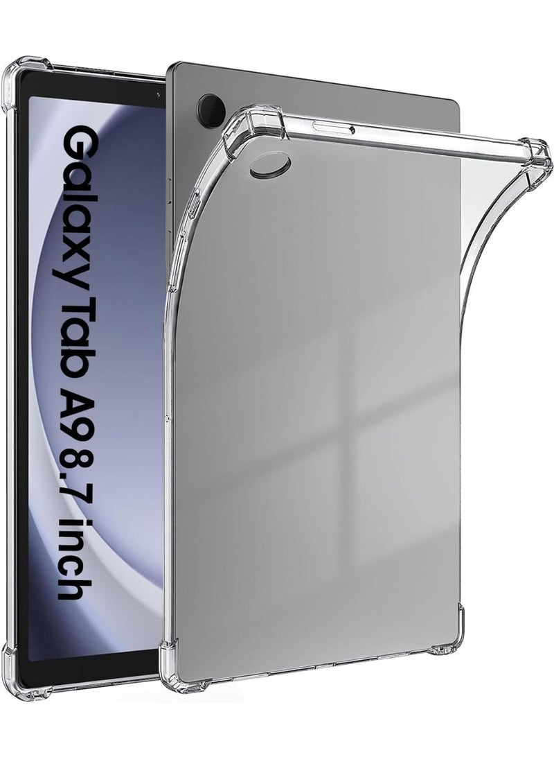 Transparent Case For Samsung Galaxy Tab A9/A11 Cover Case 8.7 inch Tablet Cover [SM-X110/X115/X117] Ultra Thin Silicone Shockproof Back Shell HD Transparent TPU Protective Cover - Clear - Image 1