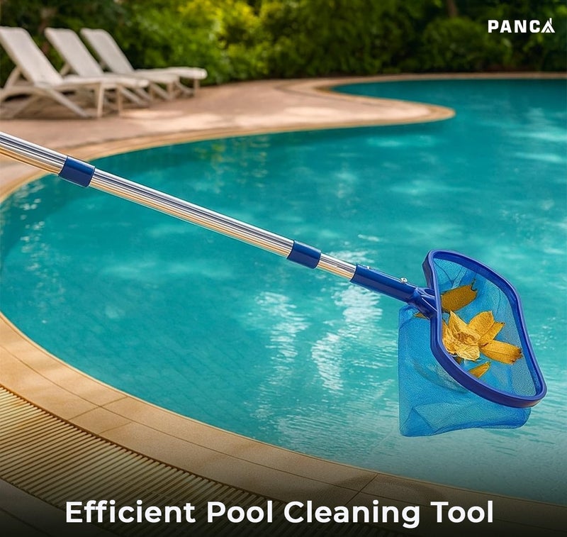 PANCA Swimming Pool Cleaning Net with Long Retractable Handle 44cm–105cm | Heavy Duty Deep Leaf Skimmer Net for Pools, Ponds, Aquariums & Outdoor Water Cleaning - Image 3