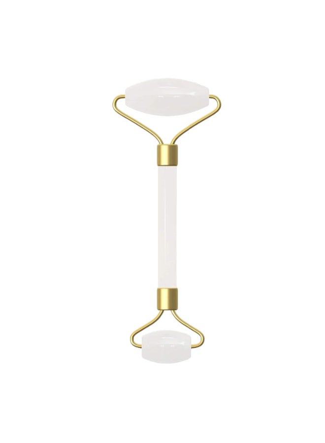 بكرة دوارة للوجه واليشم للعناية ببشرة الوجه والعين والرقبة، مدلك الوجه من حجر اليشم الاصلي 100%، بكرة العين للعيون المنتفخة، العناية الذاتية للوجه للنساء (ابيض) - Image 5