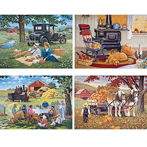 Bits and Pieces 4in1 MultiPack 1000 Piece Jigsaw Puzzles for Adults Jigsaw Puzzle Set Bundle by Artist John Sloane Completed Puzzle Size 20 x 27 - Image 5