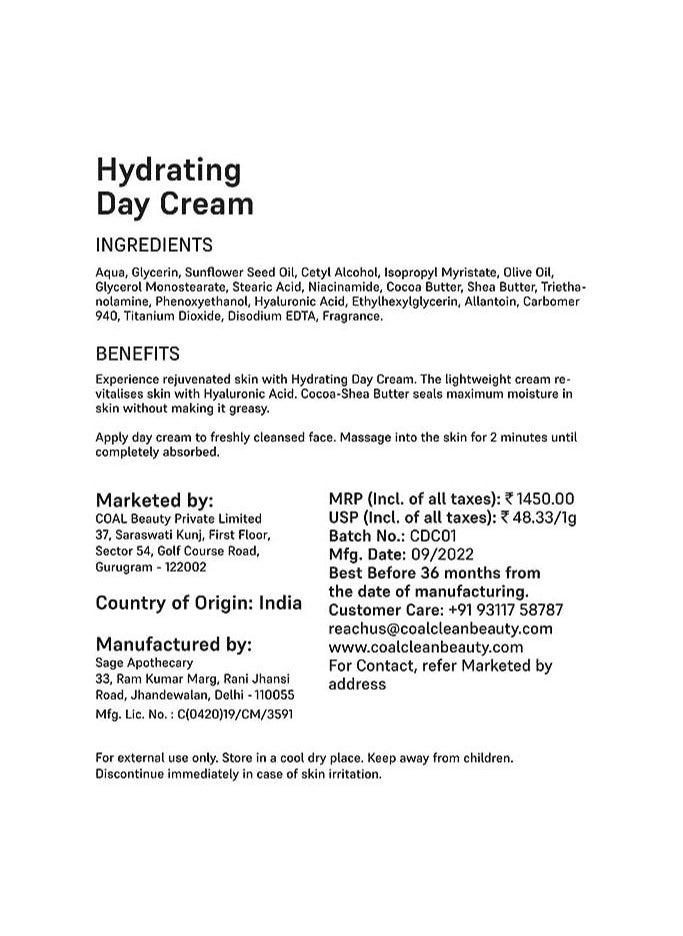 COAL CLEAN BEAUTY COAL Clean Beauty Hydrating Day Cream  - Image 2