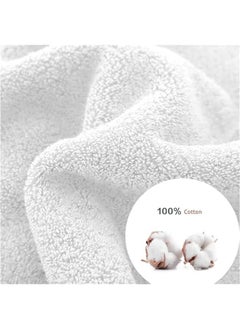 KHAJUL 6-Piece Towel Set, 100% Combed Cotton, Quick Dry Highly Absorbent Thick Bathroom Towels, Soft Hotel Quality for Bath and Spa, 2 Bath Towels, 2 Hand Towels and 2 Washcloths (1100g White)  - Image 3