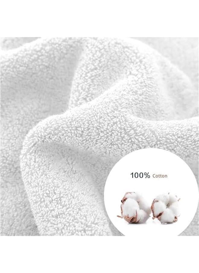 KHAJUL 6-Piece Towel Set, 100% Combed Cotton, Quick Dry Highly Absorbent Thick Bathroom Towels, Soft Hotel Quality for Bath and Spa, 2 Bath Towels, 2 Hand Towels and 2 Washcloths (1100g White)  - Image 3