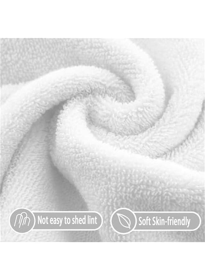 KHAJUL 6-Piece Towel Set, 100% Combed Cotton, Quick Dry Highly Absorbent Thick Bathroom Towels, Soft Hotel Quality for Bath and Spa, 2 Bath Towels, 2 Hand Towels and 2 Washcloths (1100g White)  - Image 4