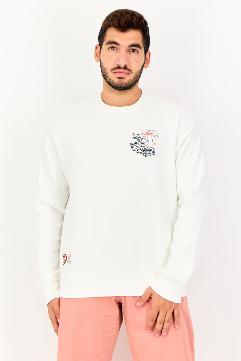 Reebok Looney Tunes x Reebok Men Sportswear Fit Long Sleeve Outdoor Sweatshirt, White - Image 1