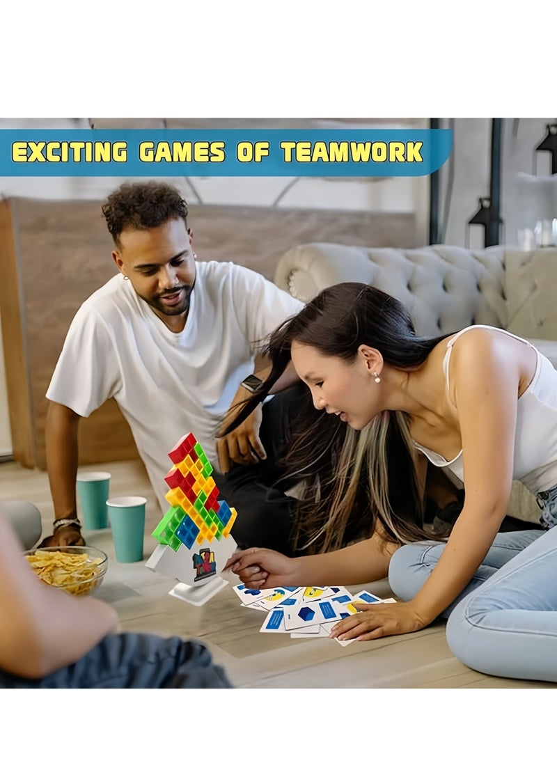 32PCS Balance Game Russian Building Blocks, Tetris Stacking Toy Balancing Stacking Toys for Kids Adults, DIY Assembling Versatile Board Table Games Toy, Educational Kids Toys
