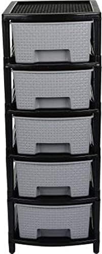 Liza LizaLiza Dura 5 Extra Large Virgin Plastic Modular Drawer Storage System For Home Office Parlor School Doctors And Kids Pestel Colour Size W36 CmL30 CmH77 CmMulticolor Rectangular
