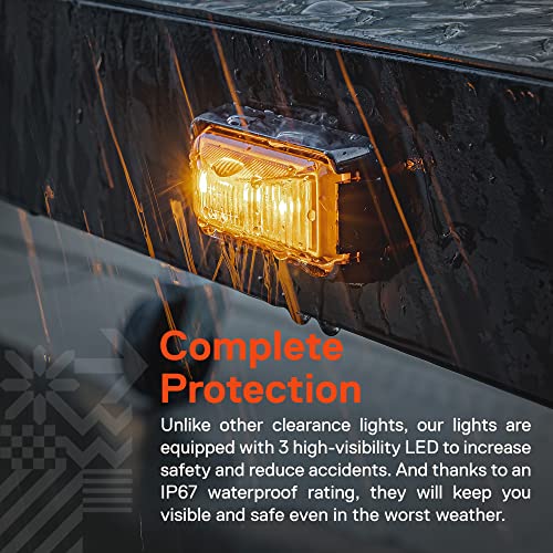 ONLINE LED STORE TRUE MODS 8pc 2.5" Amber + Red LED Trailer Marker Light w/Black Bezel [DOT FMVSS 108] [SAE P2PC] [Surface Mount] [Waterproof IP67] Marker Lights for Trailer Truck - Image 5