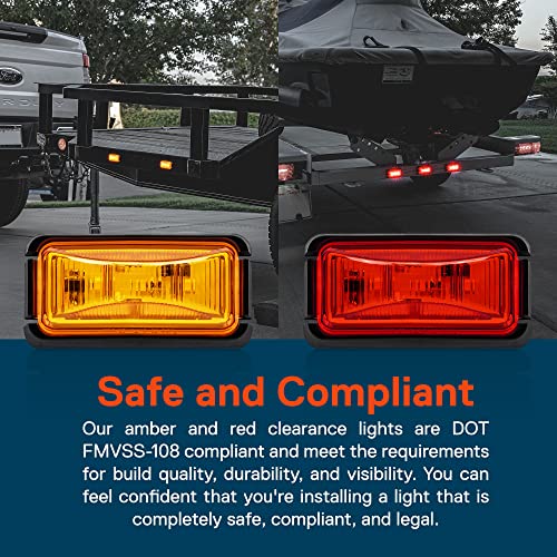 ONLINE LED STORE TRUE MODS 8pc 2.5" Amber + Red LED Trailer Marker Light w/Black Bezel [DOT FMVSS 108] [SAE P2PC] [Surface Mount] [Waterproof IP67] Marker Lights for Trailer Truck - Image 2