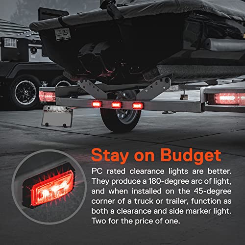 ONLINE LED STORE TRUE MODS 8pc 2.5" Amber + Red LED Trailer Marker Light w/Black Bezel [DOT FMVSS 108] [SAE P2PC] [Surface Mount] [Waterproof IP67] Marker Lights for Trailer Truck - Image 3