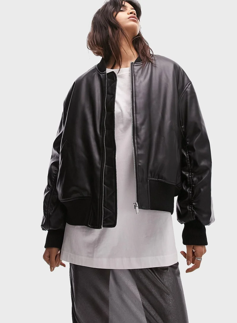 TOPSHOP Pu Bomber Jacket