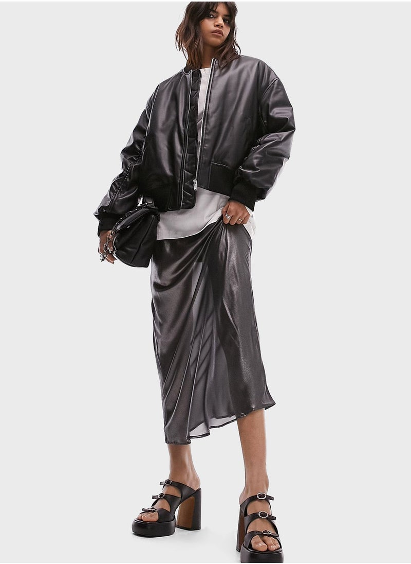 TOPSHOP - Pu Bomber Jacket - Image 1