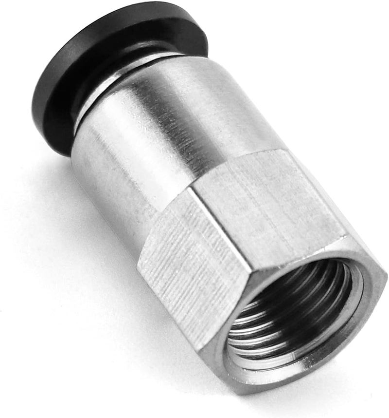 woobles Push to Connect Air Fittings, 10 Pack, 1/4" Tube OD x 1/8" NPT Female, Pneumatic Push Connectors Air Line Quick Connect Fitting Air Hose Fittings 1/8" NPT 1/4" OD - Image 2