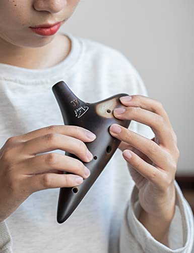 awef Joy of Wood Thrush 12 Hole Alto C Ceramic Ocarina Sweet Potato Shape in Exquisite Craft (Free Smokey Coffee) - Image 2